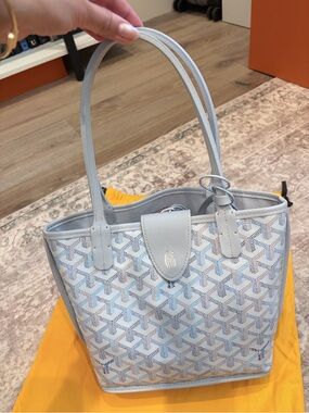 Goyard Mini Anjou Tote Polar Ice Blue